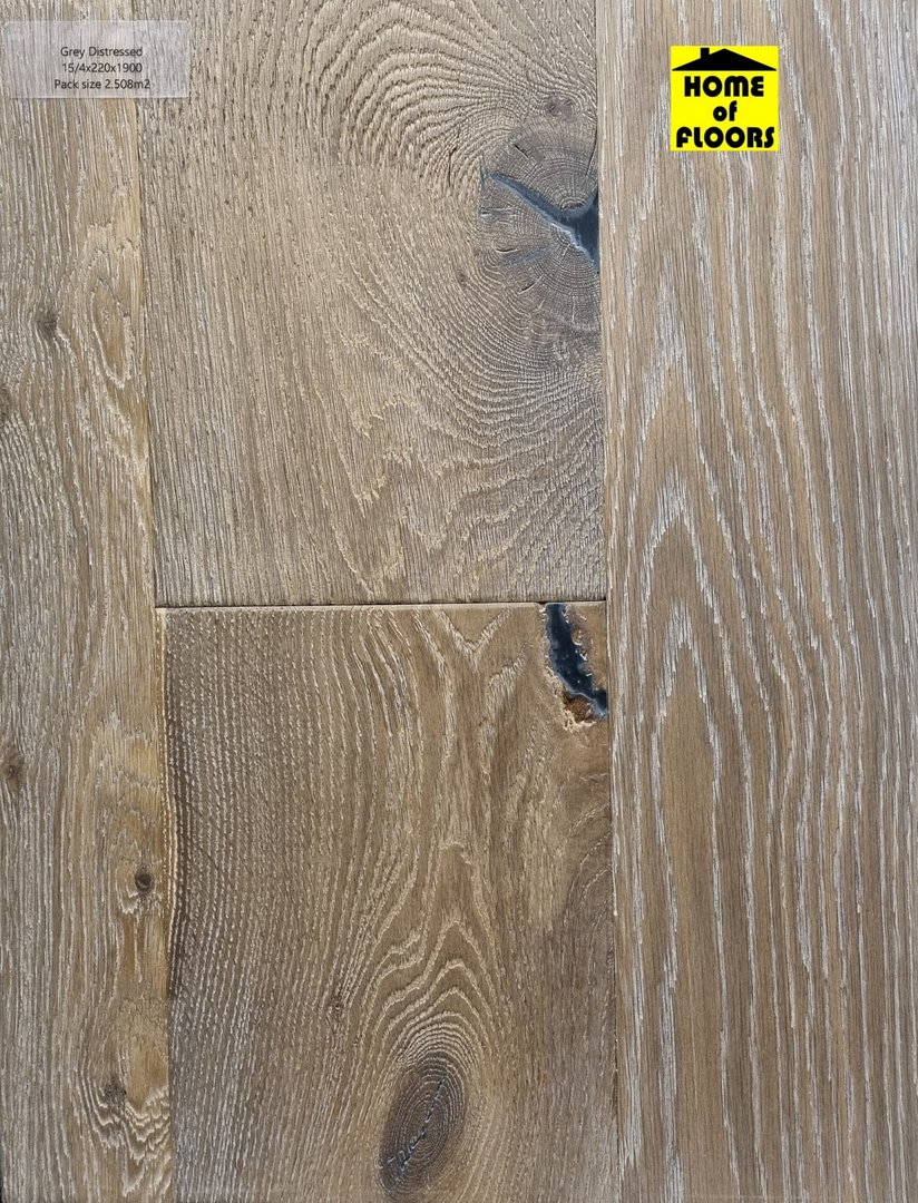 Cantillon Engineered Oak 15/4 x 220mm wide Grey Distressed £68.99/m2