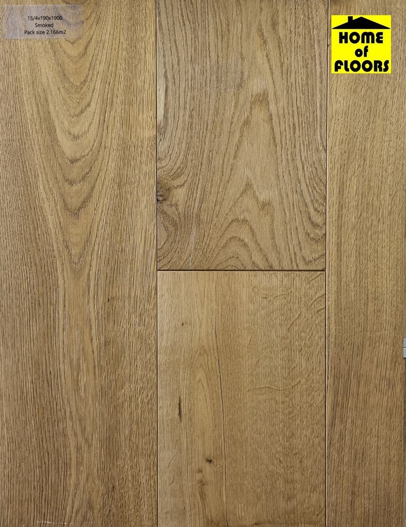 Cantillon Engineered Oak 15/4 x 190mm wide Smoked Brushed Lacquered £57.99/m2