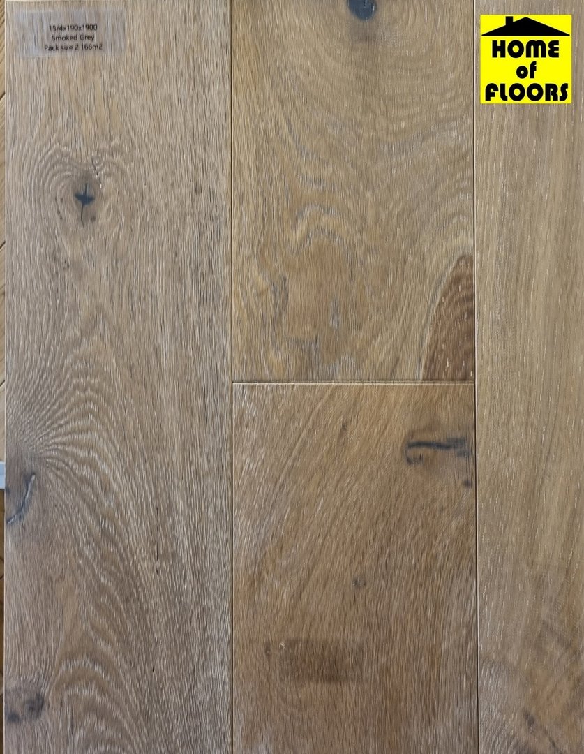 Cantillon Engineered Oak 15/4 x 190mm wide Smoked Grey Oiled £57.99/m2